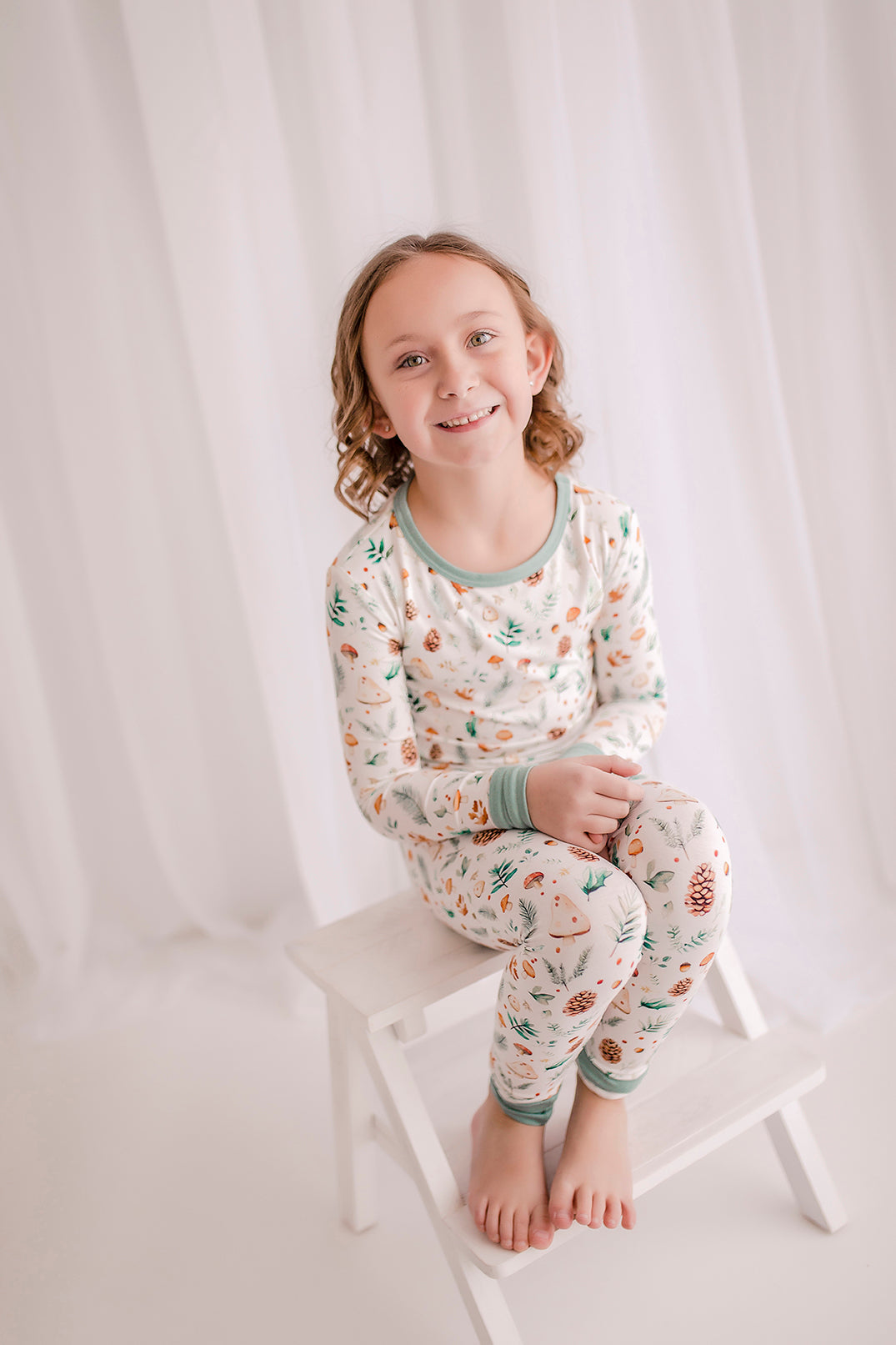 🌊 Blakelynn - Maine Mushrooms & Pinecones Two Piece Pajama Set