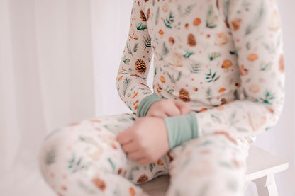 🌊 Blakelynn- Maine Mushrooms & Pinecones Two Piece Pajama Set