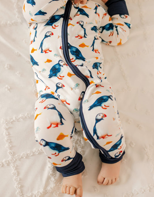 🌊 Trinity- Maine Puffin Zippy Romper