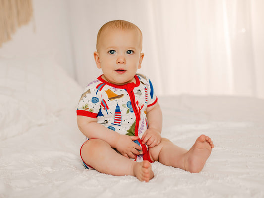 Zane Short Sleeve Zippy Romper