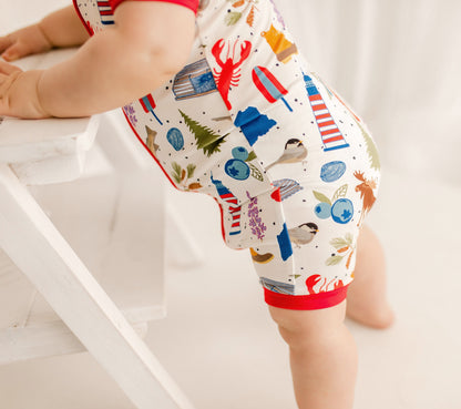 🌊 Zane - Signature Maine Icon Short Sleeve Zippy Romper