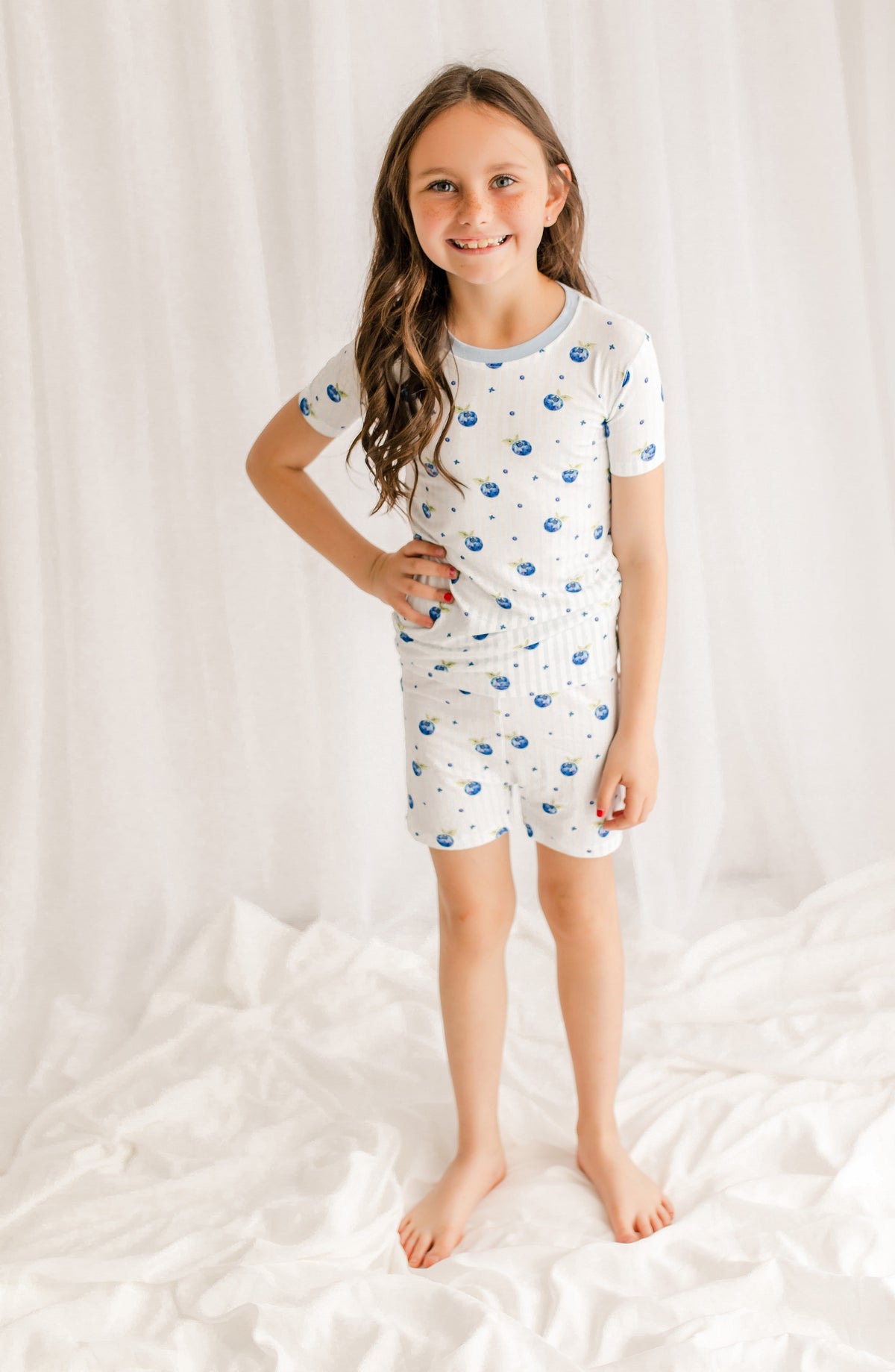 🌊 Ivy - Blueberry & Stripes Two Piece Pajama Set