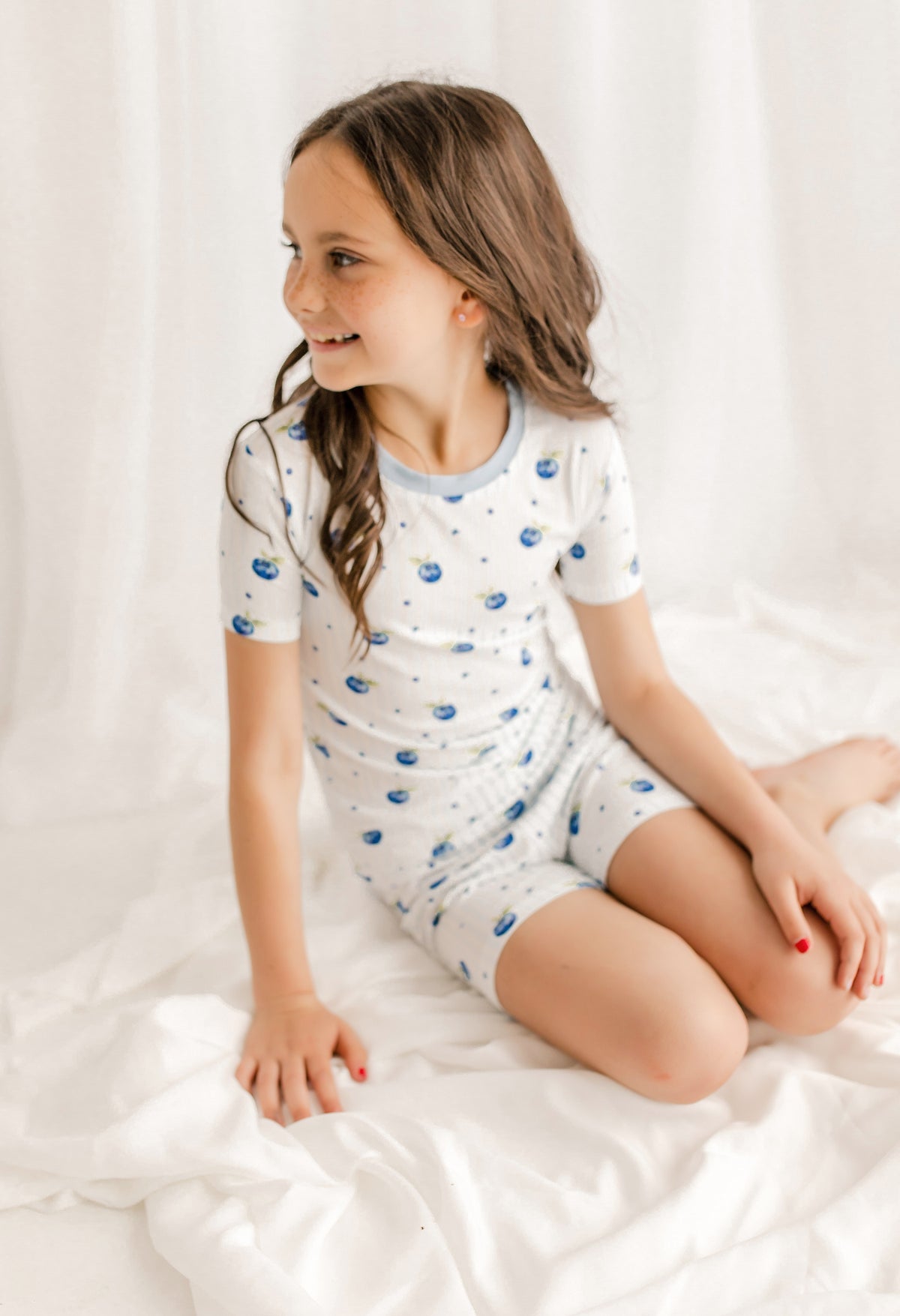 🌊 Ivy - Blueberry & Stripes Two Piece Pajama Set