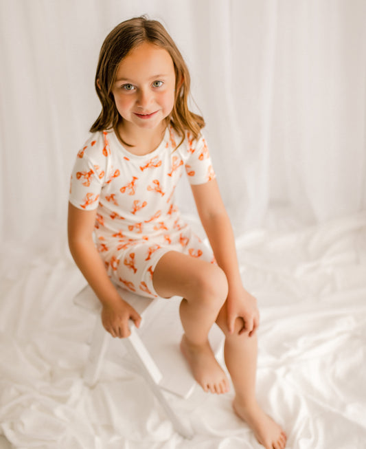 🌊 Dale - Maine Coastal Crustacean Short Sleeve Two Piece Bamboo Pajama Set