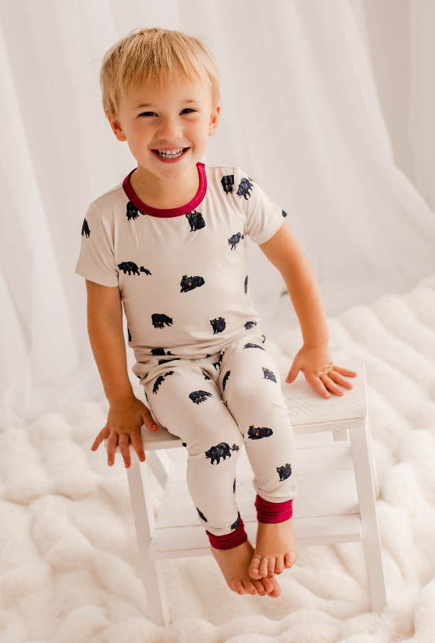 Remington ‘Remi’ - Baby Black Bear Two Piece Pajama Set