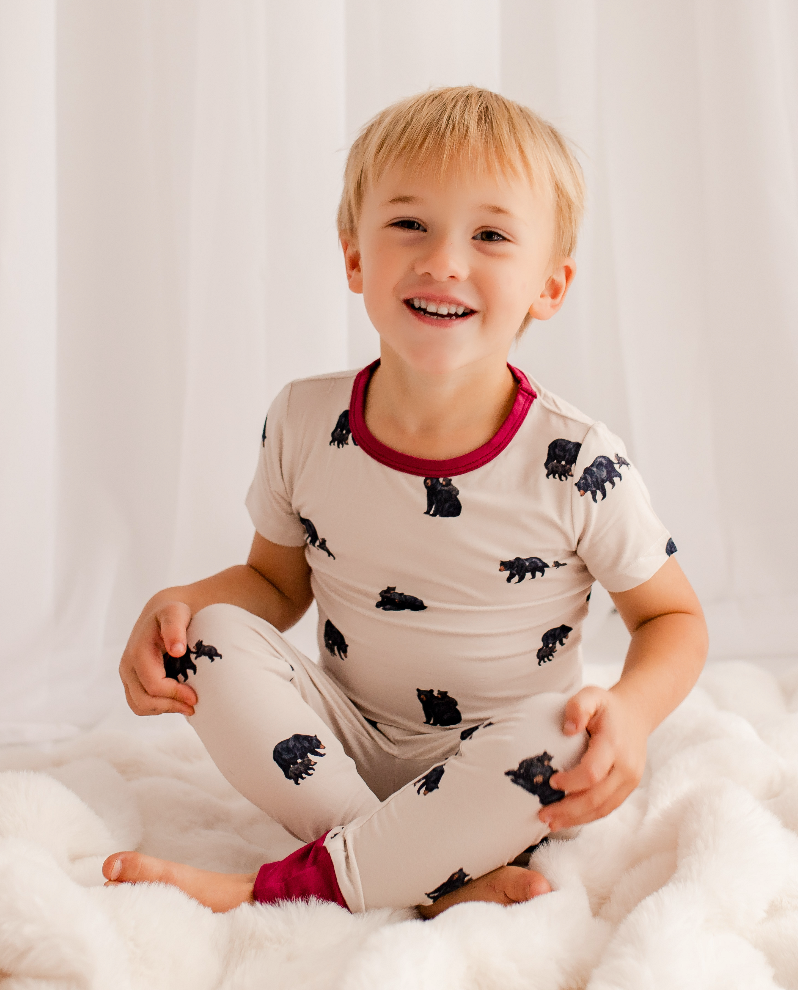 Remington ‘Remi’ - Baby Black Bear Two Piece Pajama Set