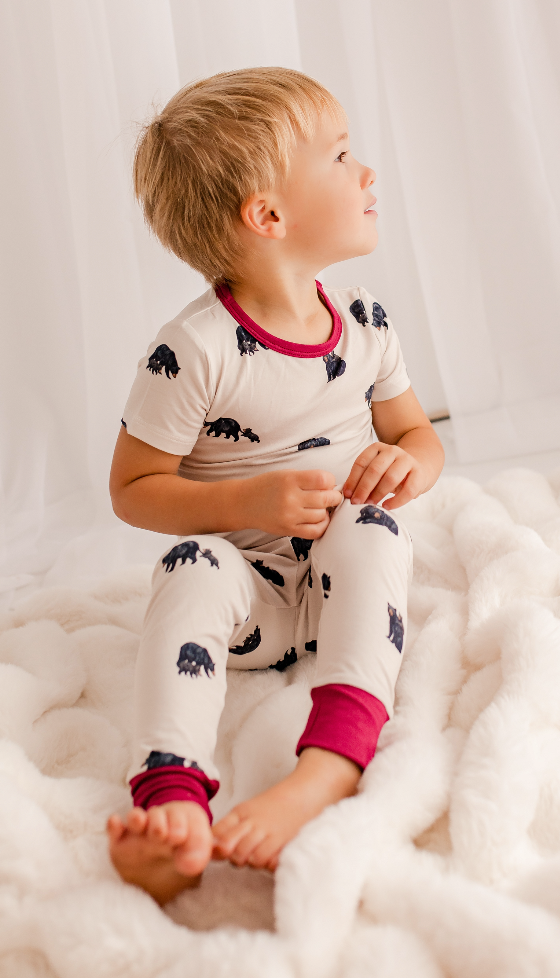 Remington ‘Remi’ - Baby Black Bear Two Piece Pajama Set