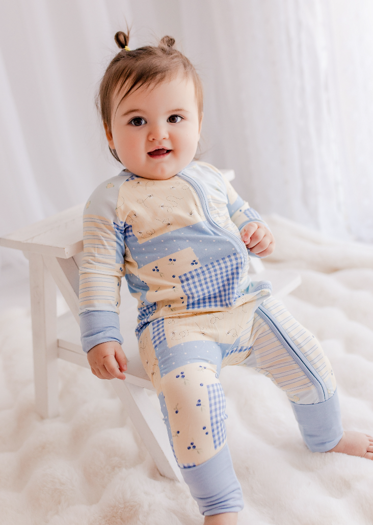Blueberry Patchwork - Zippy Romper
