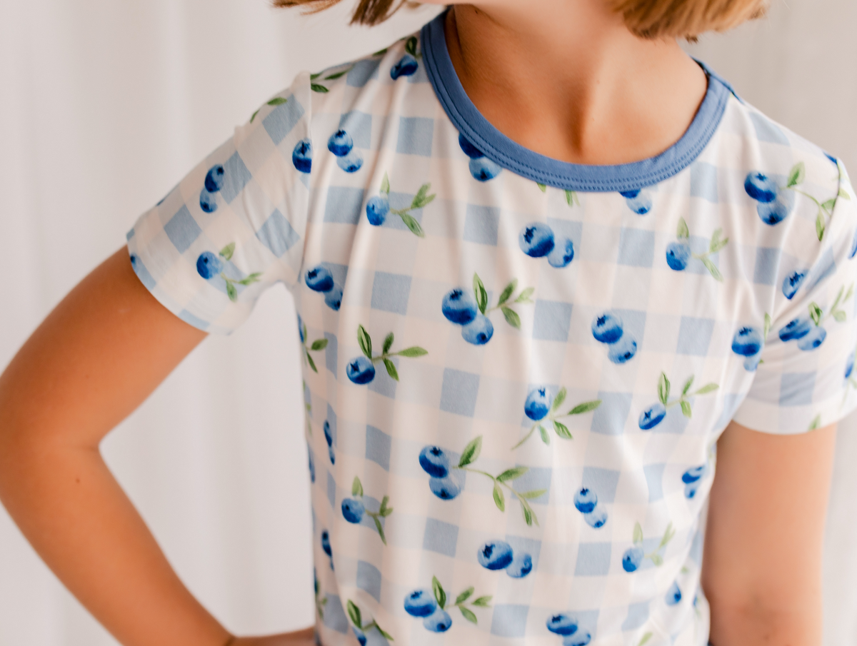 Plaid Blueberry - Two Piece Pajama Set