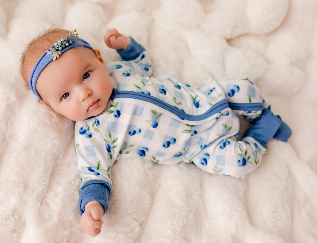 Plaid Blueberry - Zippy Romper