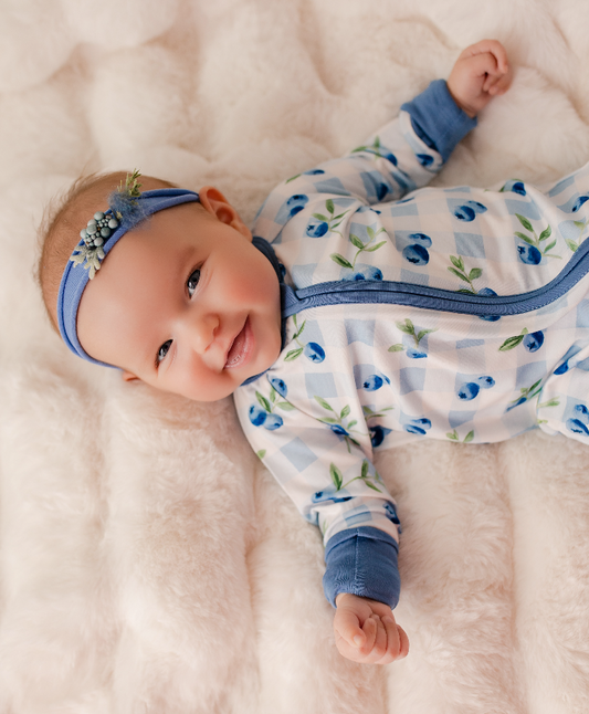 Plaid Blueberry - Zippy Romper
