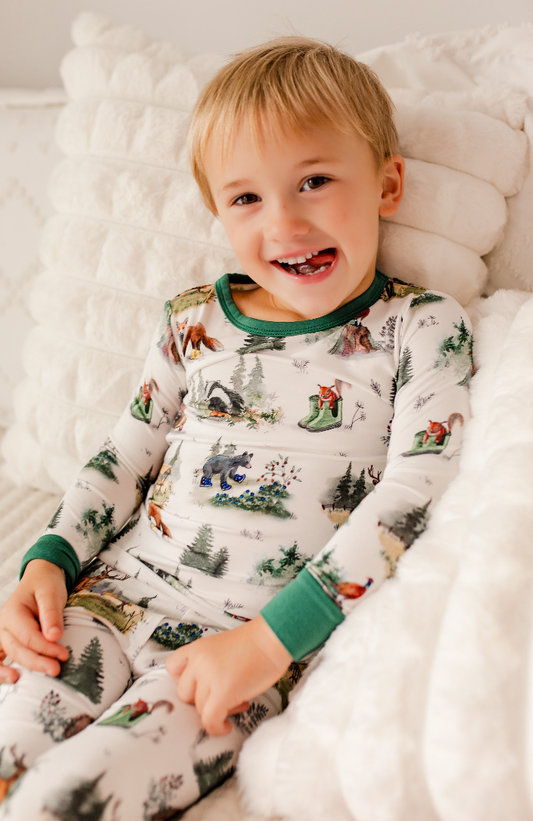 Korbin - Maine Animals In Boots Two Piece Pajama Set
