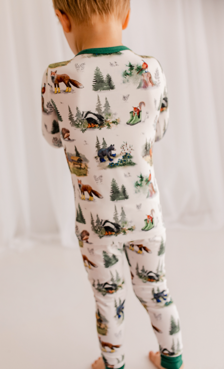 Korbin - Maine Animals In Boots Two Piece Pajama Set