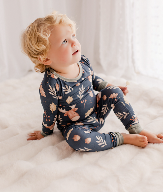 Prestin - Maine Fall Moose Two Piece Pajama Set