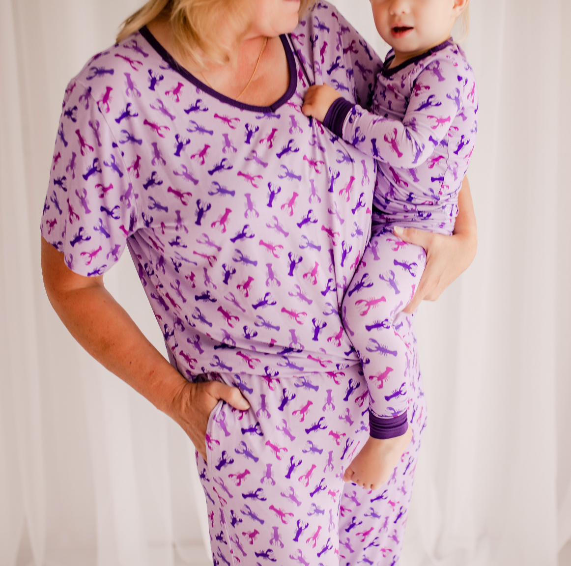 Erika - Purple Lobster Wide Leg Bottoms