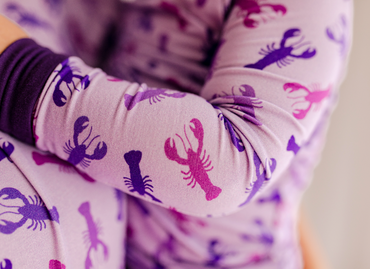 Erika - Purple Lobster Two Piece Pajama Set