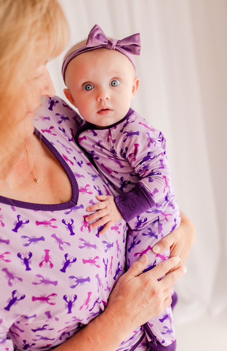 Erika - Purple Lobster Zippy Romper