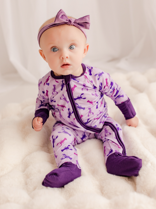 Erika - Purple Lobster Zippy Romper