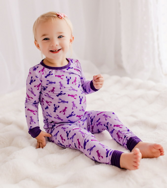 Erika - Purple Lobster Two Piece Pajama Set