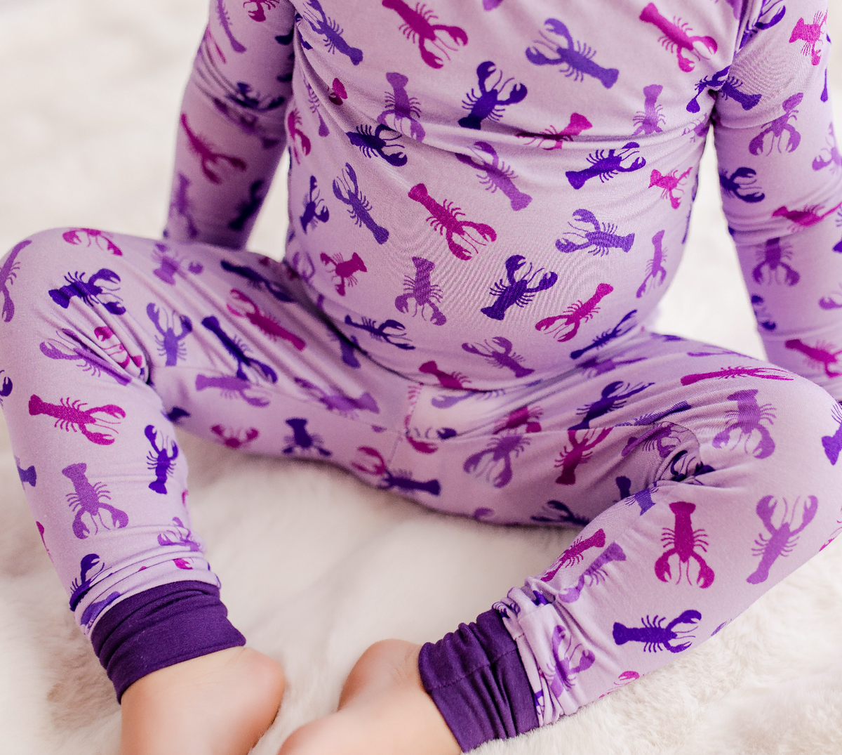 Erika - Purple Lobster Two Piece Pajama Set