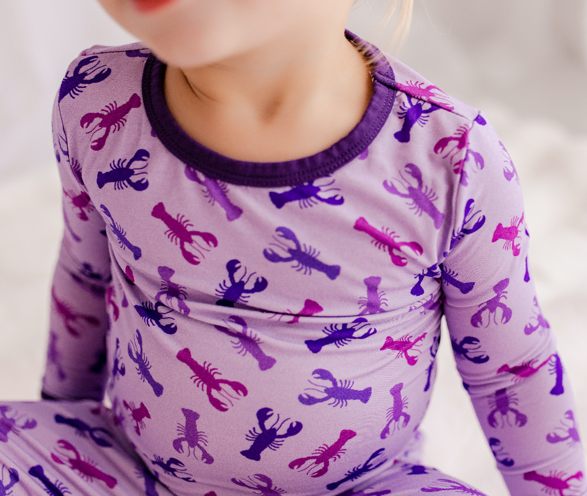 Erika - Purple Lobster Two Piece Pajama Set