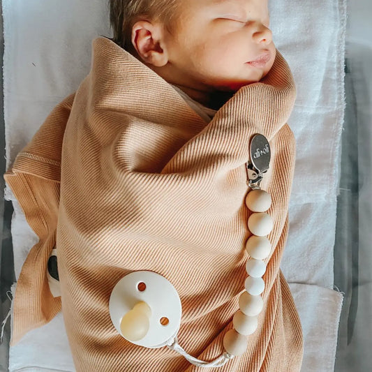 Ivory/Tan- Pacifier Clip