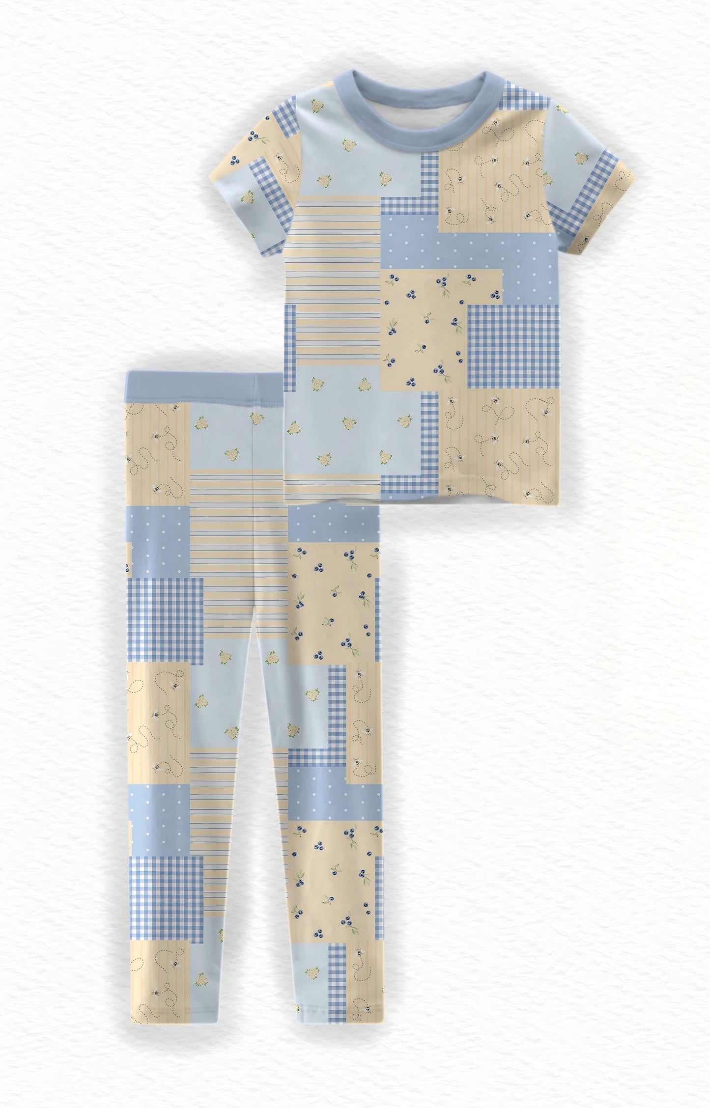 Blueberry Patchwork - Two Piece Pajama Set