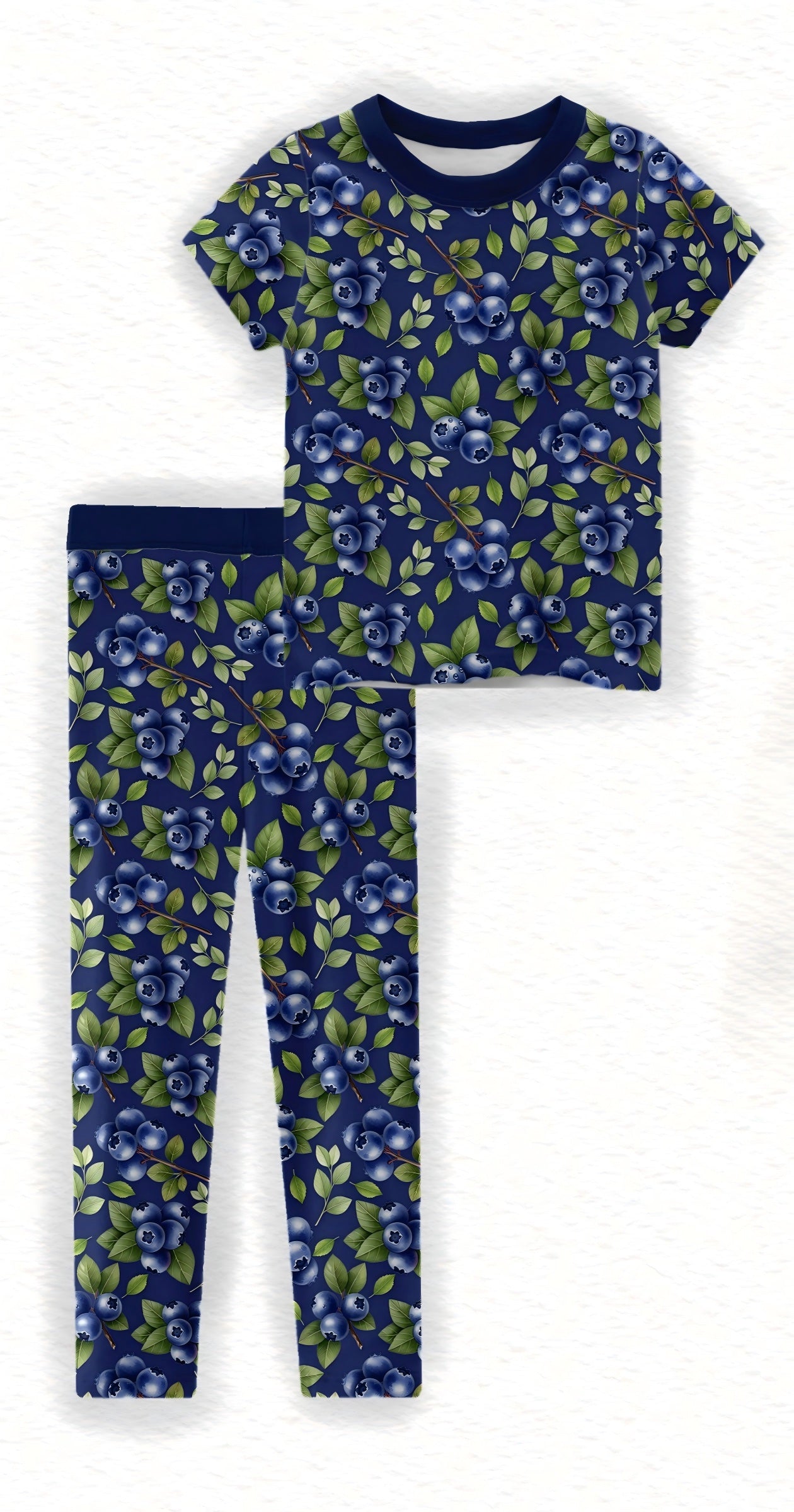 Aaliyah - Realistic Blueberry Two Piece Pajama Set
