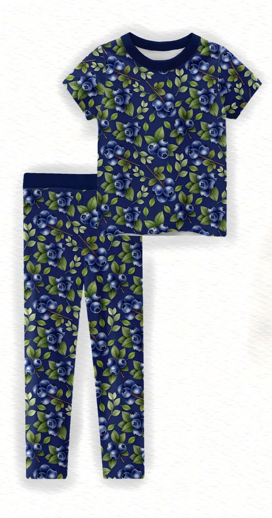 Aaliyah - Realistic Blueberry Two Piece Pajama Set