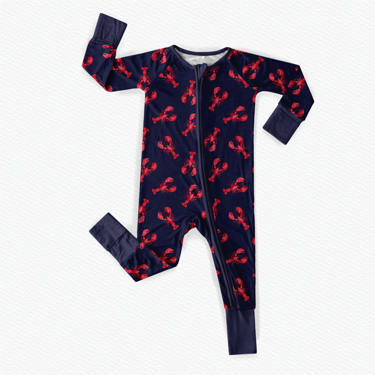 Adrianne - Navy Lobster Zippy Romper