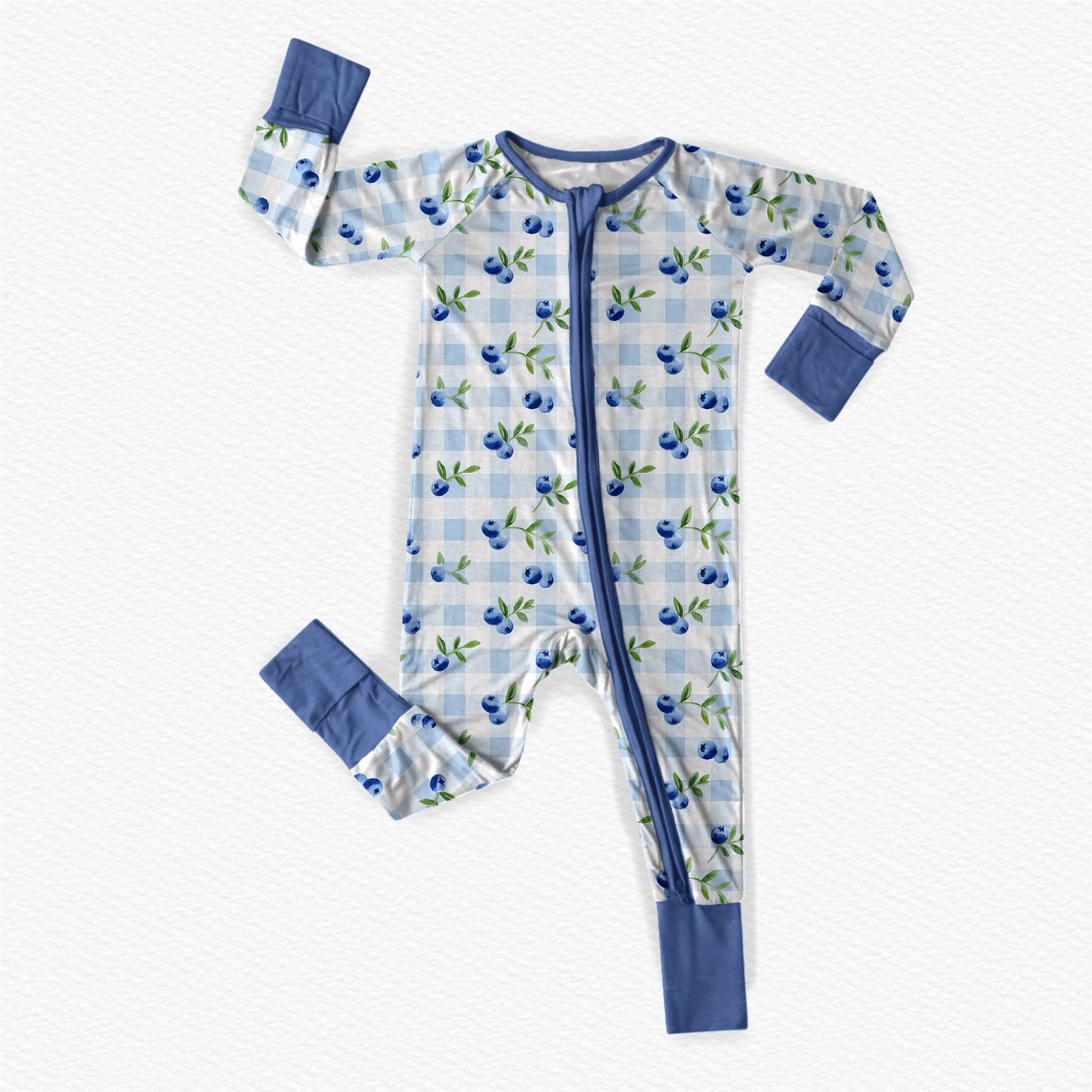 Plaid Blueberry - Zippy Romper